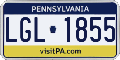 PA license plate LGL1855