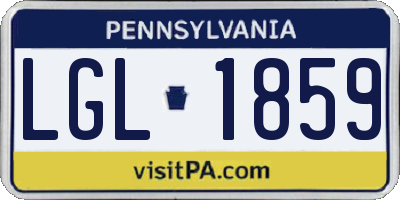 PA license plate LGL1859