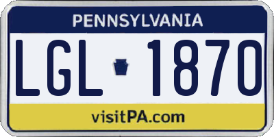 PA license plate LGL1870