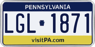 PA license plate LGL1871