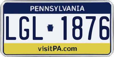 PA license plate LGL1876