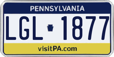 PA license plate LGL1877