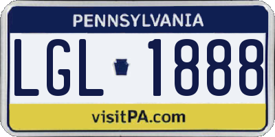 PA license plate LGL1888