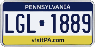 PA license plate LGL1889