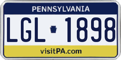 PA license plate LGL1898