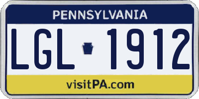 PA license plate LGL1912