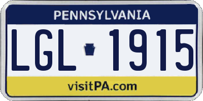 PA license plate LGL1915