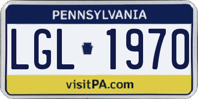 PA license plate LGL1970