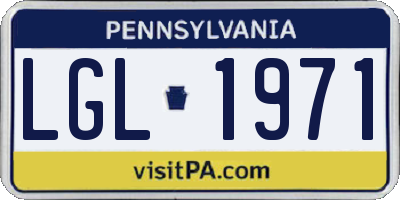 PA license plate LGL1971