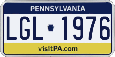 PA license plate LGL1976