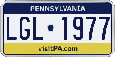 PA license plate LGL1977