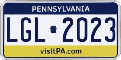 PA license plate LGL2023