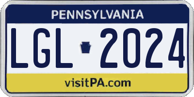 PA license plate LGL2024