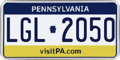 PA license plate LGL2050