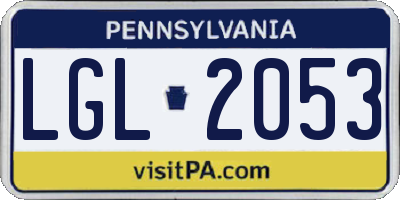 PA license plate LGL2053