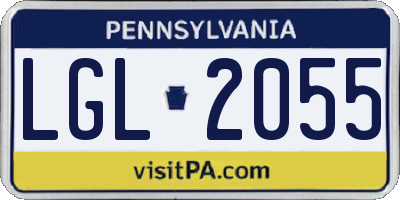 PA license plate LGL2055