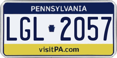 PA license plate LGL2057