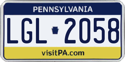 PA license plate LGL2058