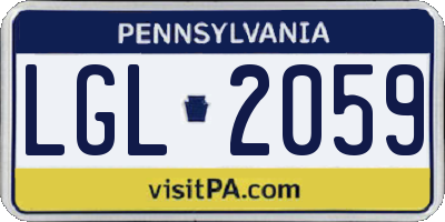 PA license plate LGL2059