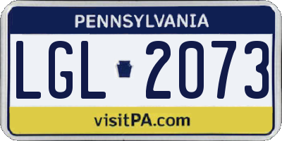 PA license plate LGL2073
