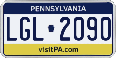 PA license plate LGL2090