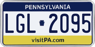 PA license plate LGL2095