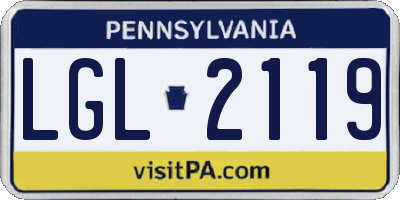 PA license plate LGL2119