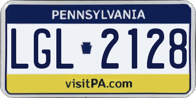 PA license plate LGL2128