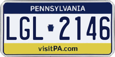PA license plate LGL2146