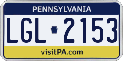 PA license plate LGL2153