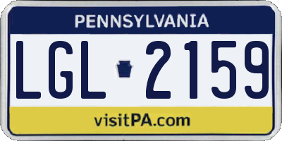 PA license plate LGL2159