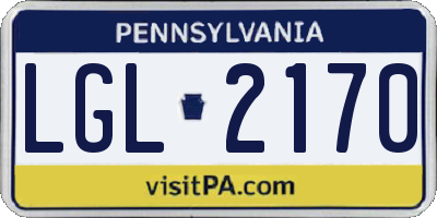 PA license plate LGL2170
