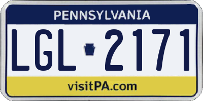 PA license plate LGL2171