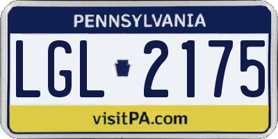 PA license plate LGL2175