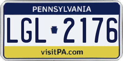 PA license plate LGL2176