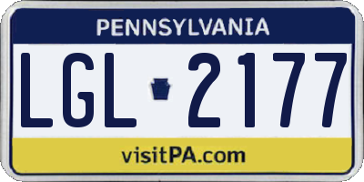 PA license plate LGL2177