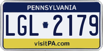 PA license plate LGL2179