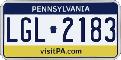 PA license plate LGL2183