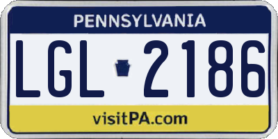PA license plate LGL2186