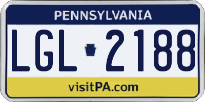 PA license plate LGL2188