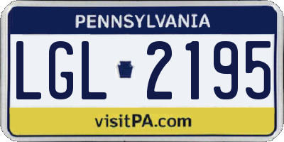 PA license plate LGL2195