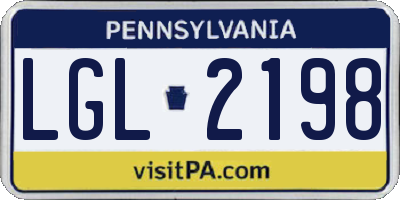 PA license plate LGL2198