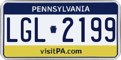 PA license plate LGL2199