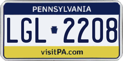 PA license plate LGL2208