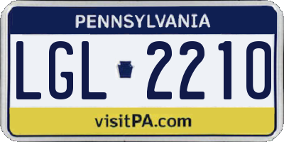 PA license plate LGL2210