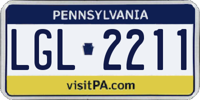 PA license plate LGL2211