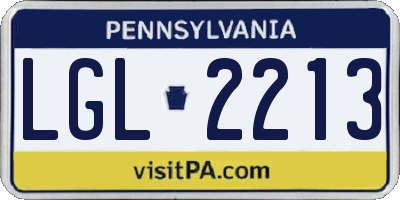 PA license plate LGL2213