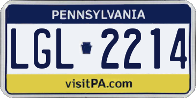 PA license plate LGL2214