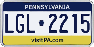 PA license plate LGL2215
