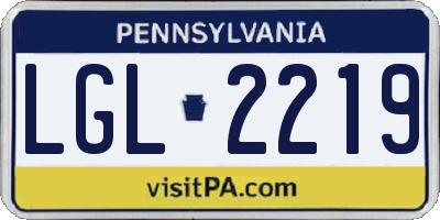 PA license plate LGL2219